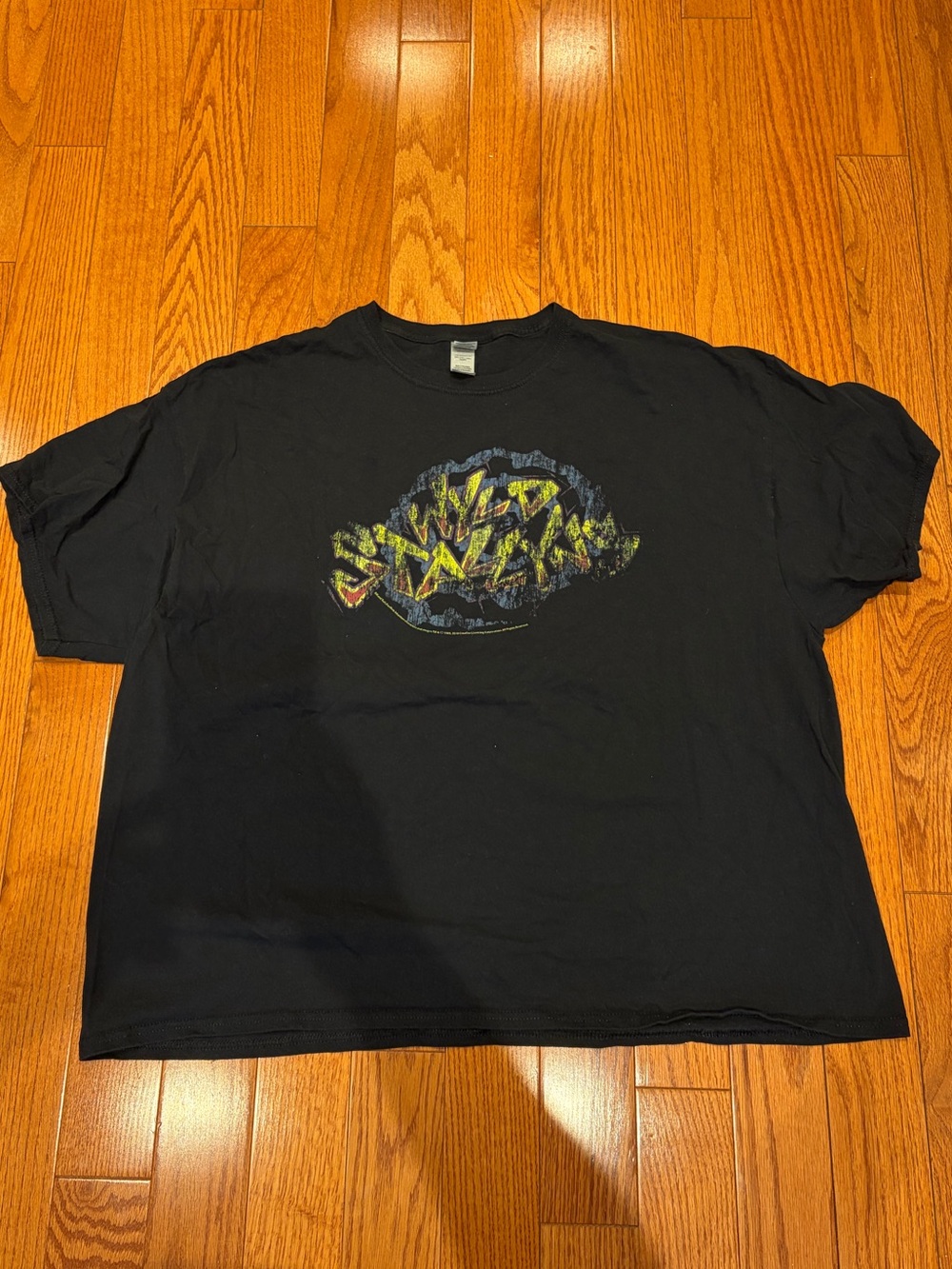 Big and Tall Black Tee with Multicolor Distressed Graphic Men’s 3XL
